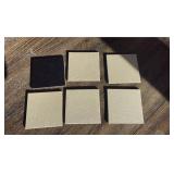 Beige Canvas Drink Coasters Set of 6 - Retail: $12