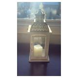Decorative Metal Lantern with Geometric Pattern - Retail: $25