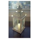 Decorative Metal Lantern with Geometric Pattern - Retail: $25