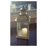 Decorative Metal Lantern with Geometric Pattern - Retail: $25