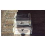 Wooden Storage Box with Brass Hardware - Retail: $45