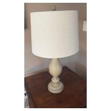 Traditional White Table Lamp with Linen Shade - Retail: $45
