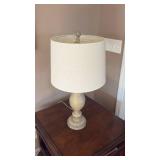 Traditional White Table Lamp with Linen Shade - Retail: $45
