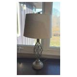 Twisted Metal Table Lamp with Linen Shade - Retail: $45