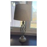 Twisted Metal Table Lamp with Linen Shade - Retail: $45