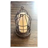 Metal Birdcage Candle Holder with Wooden Base - Retail: $18