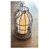 Metal Birdcage Candle Holder with Wooden Base - Retail: $18