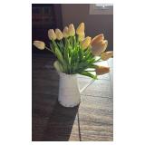 Decorative White Ceramic Flower Pitcher - Retail: $24