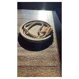 Decorative Wooden Bowl with White Beaded Garland - Retail: $35