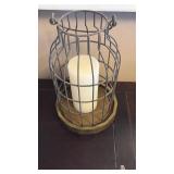 Decorative Metal Candle Holder with Wooden Base - Retail: $25