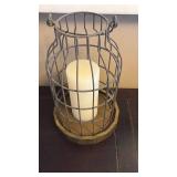 Decorative Metal Candle Holder with Wooden Base - Retail: $25