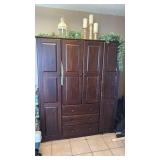 Solid Wood Wardrobe Storage Cabinet System 6Ft Long 5 Ft wide  - Retail: $450 (Contents not included)