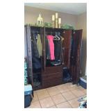 Solid Wood Wardrobe Storage Cabinet System 6Ft Long 5 Ft wide  - Retail: $450 (Contents not included)