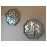 Hexagonal Floral Wall Mirror Set - Retail: $35