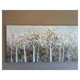 Modern White Birch Forest Canvas Art - Retail: $75