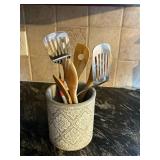 Decorative Kitchen Utensil Holder with Pattern - Retail: $15