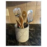 Decorative Kitchen Utensil Holder with Pattern - Retail: $15