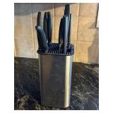 Stainless Steel Kitchen Knife Block Set - Retail: $45