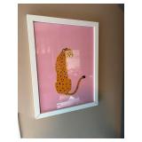 Cheetah Art Print in White Frame - Retail: $35