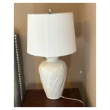White Ceramic Palm Leaf Table Lamp - Retail: $45