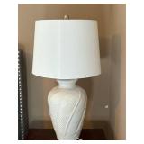 White Ceramic Palm Leaf Table Lamp - Retail: $45