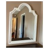 Decorative White Wall Mirror with Architectural Design - Retail: $185