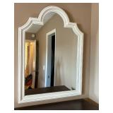 Decorative White Wall Mirror with Architectural Design - Retail: $185