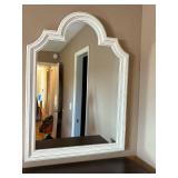 Decorative White Wall Mirror with Architectural Design - Retail: $185
