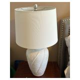 White Ceramic Table Lamp with Textured Base - Retail: $45