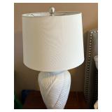 White Ceramic Table Lamp with Textured Base - Retail: $45