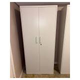 White Storage Cabinet with Adjustable Shelves - Retail: $75
