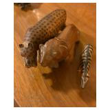 Hand Carved Kenya Wood Animal Figurines – Set of 3 Safari Sculptures - Retail: $35