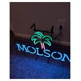 Molson Beer Neon Palm Tree Sign