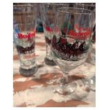 Budweiser Clydesdale Holiday Beer Glasses Set