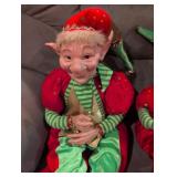 Antique porcelain Holiday Elf Decorative Dolls - Set of 2