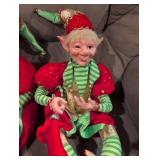 Antique porcelain Holiday Elf Decorative Dolls - Set of 2