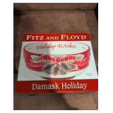 Fitz and Floyd Damask Holiday Sentiment Bowl
