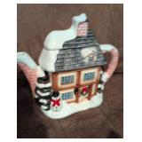 Winter Cottage Decorative Teapot