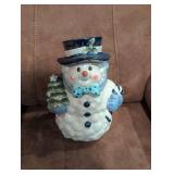 Ceramic Snowman Cookie Jar with Top Hat
