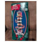Christmas Holiday Lighthouse with Santa