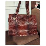 Brahmin Croc Embossed Leather Handbag