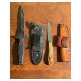 1987 Eldon Courtney and Taylor 440 Pocket Knives in Sheathes