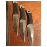 Leatherman Multi-Tool and 1995 Hibben Throwing Knives in Cases