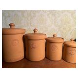 Terra Cotta Canisters, Glazed on Inside, Made in Italy