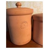 Terra Cotta Canisters, Glazed on Inside, Made in Italy