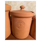 Terra Cotta Canisters, Glazed on Inside, Made in Italy
