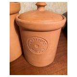 Terra Cotta Canisters, Glazed on Inside, Made in Italy