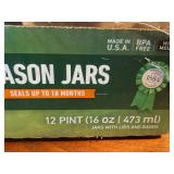 Canning Jars, 12 Pint Jars w/ Lids and Bands, New Package