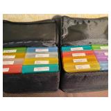 Canvas Storage w/ Plastic Inserts Filled w/ Seeds