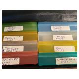 Canvas Storage w/ Plastic Inserts Filled w/ Seeds